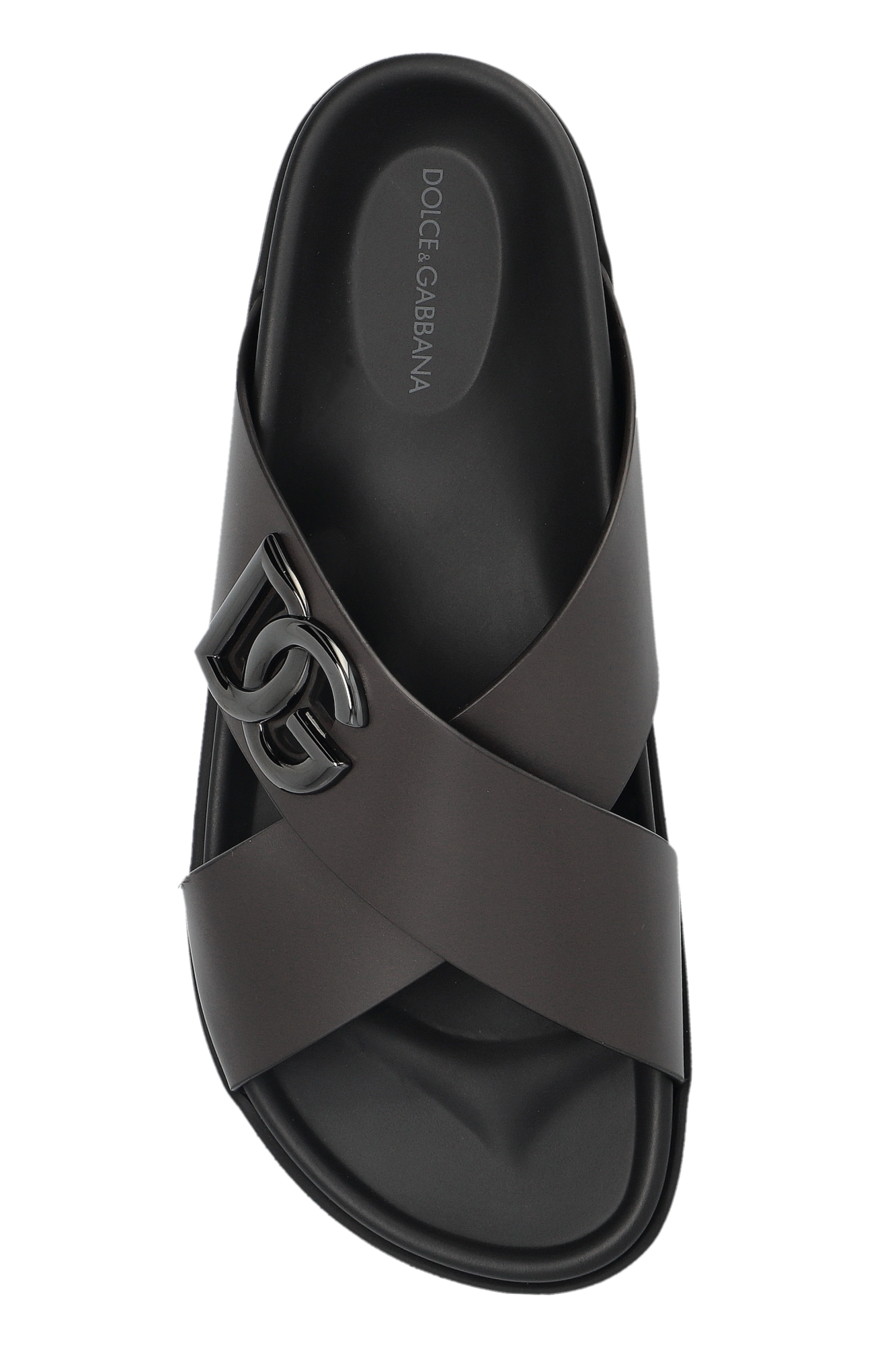 サンダル Dolce & Gabbana FW25 Leather slides (A80525A9Q67 80999) Calfskin sandal in Black for Men | Dolce&Gabbana® US